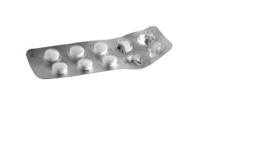 Blisters with pills. One blister is already unpacked