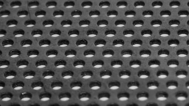 Gray Perforated Metal Plate Aluminum Texture Holes Metal Lots Holes — Stockvideo