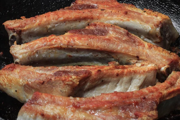 Appetizing pork ribs. The best beer snack.