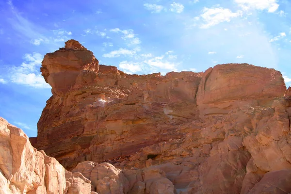 Egypt Sinai Peninsula Landscape Color Canyon Red Rocks Blue Sky — Fotografia de Stock