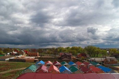 Rural architecture. Ukrainian village. Private houses in the Ukrainian village.