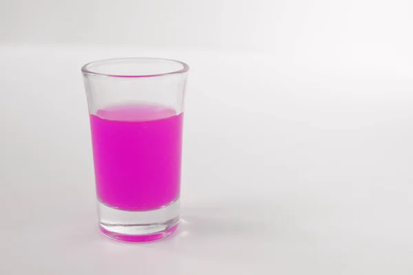 Shot Purple Glass Glass Purple Alcohol — Stok fotoğraf