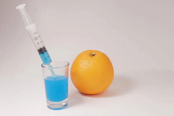 Sweet Orange Laboratory Tests Injection Toxin Orange — Stok fotoğraf