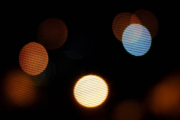 Colorful Circular Points Blurred Bright Light Defocused Background Bokeh Abstract — Photo