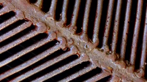 Old Metal Rusty Grill Radiator Grille — Video Stock