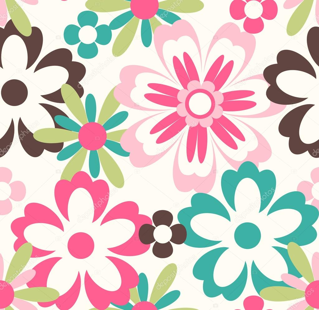 seamless spring flower pattern background