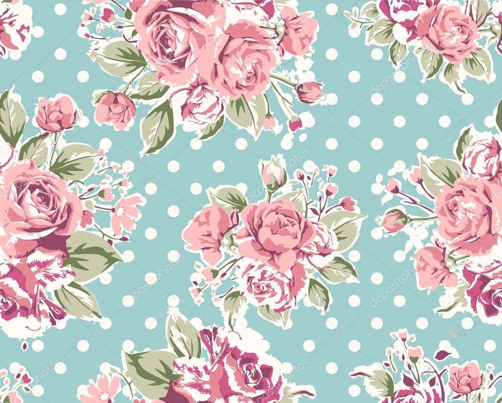 wallpaper seamless vintage pink flower pattern on brown background