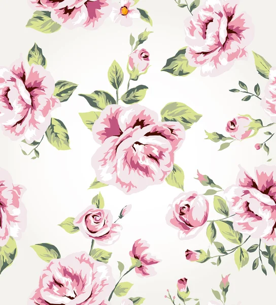 Nahtlose Vintage Blume Muster Vektor Hintergrund — Stockvektor