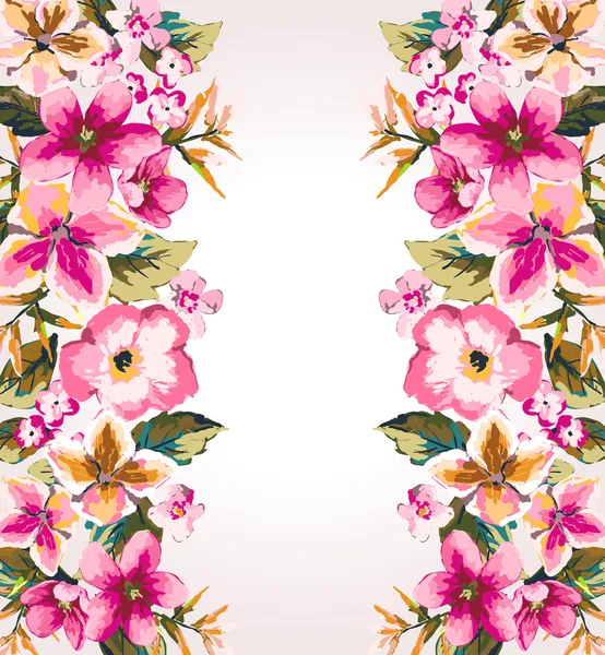 Тропический летний цветок, векторный фон с зеркальным эффектом — стоковый вектор