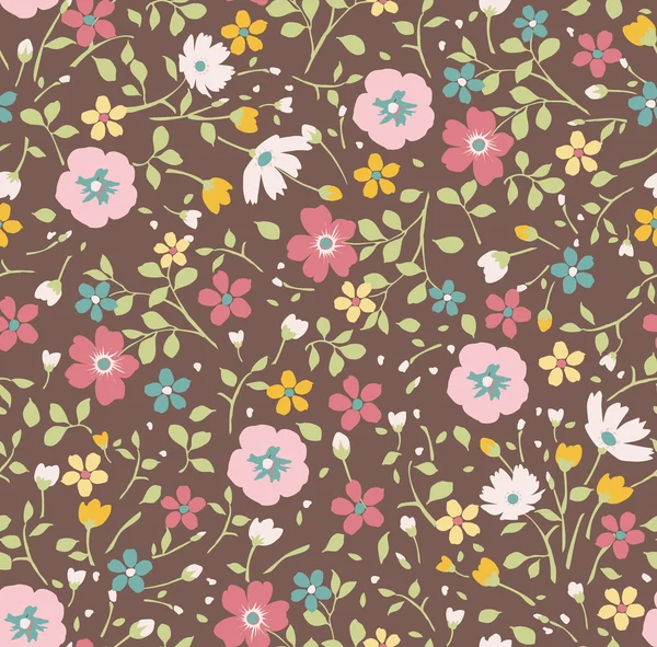 Sans couture minuscule motif floral sans couture — Image vectorielle