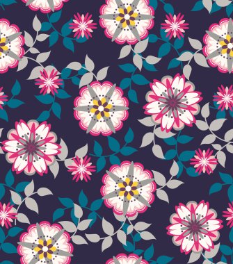 Dikişsiz retro çiçek arka plan