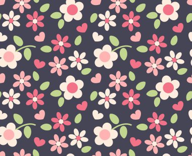 şirin çiçekler Dikişsiz desen arka plan bahar