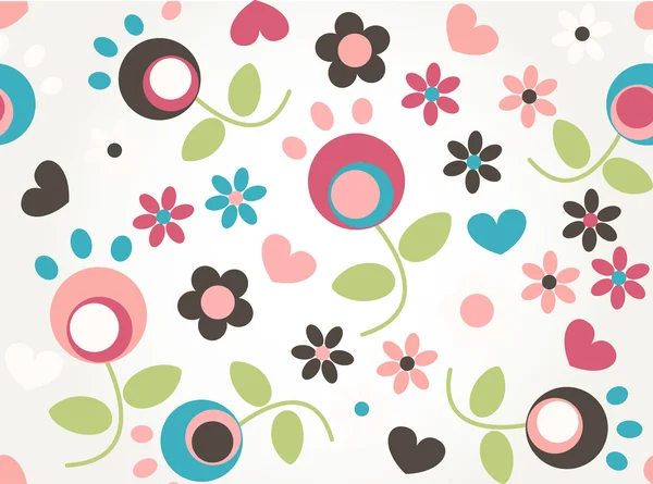 かわいい小さな花のシームレスなパターン背景 — ストックベクタ