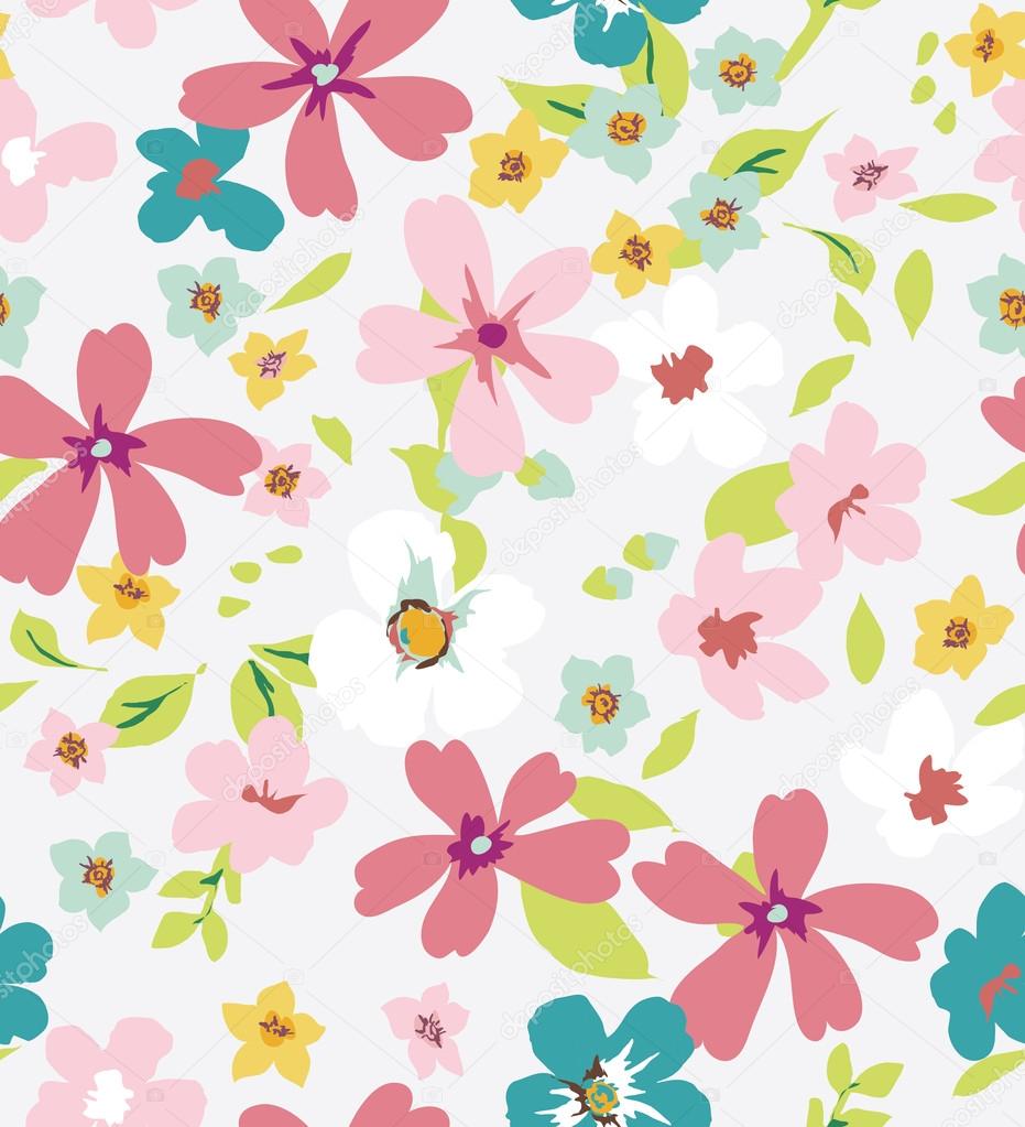 Spring colorful seamless tiny flower,floral pattern background
