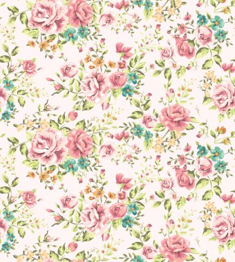 Classic wallpaper seamless vintage flower pattern vector background