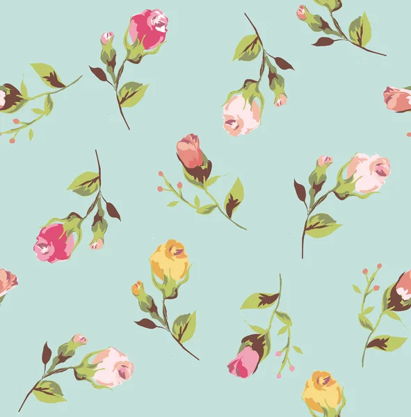 Fond d'écran classique motif de fleurs vintage sans couture sur fond de couleur sombre — Image vectorielle