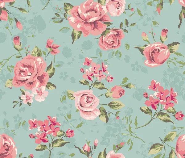 Fond d'écran classique sans couture motif fleur vintage — Image vectorielle