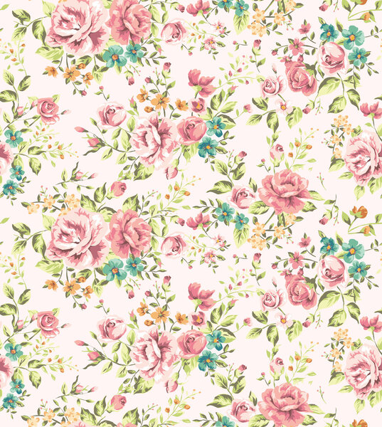 Classic wallpaper seamless vintage flower pattern vector background