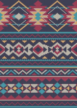 Seamless Knitted wool pattern background in Fair Isle style clipart