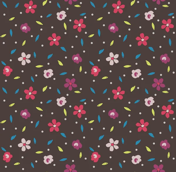 Seamless tiny cute floral pattern background — Stock Vector
