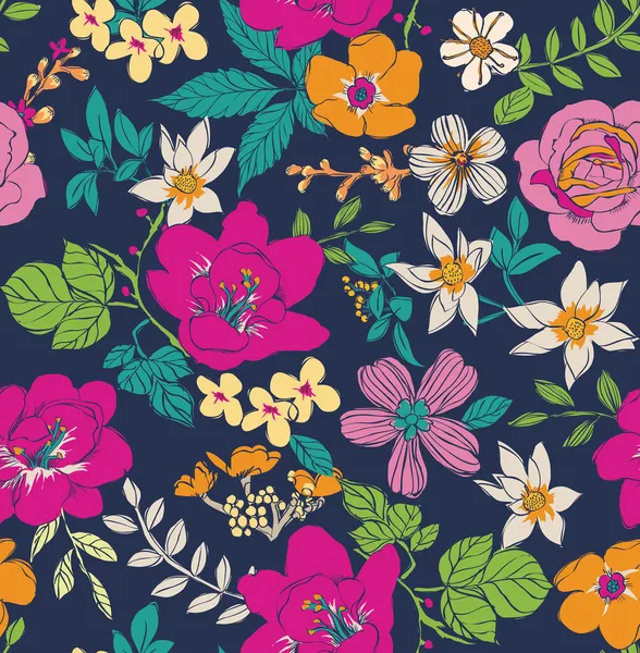 Çizim çiçeği pürüzsüz desen arkaplanı