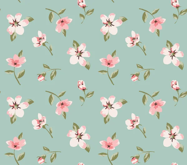 Vector de fondo de patrón de flor vintage rosa sin costuras — Vector de stock