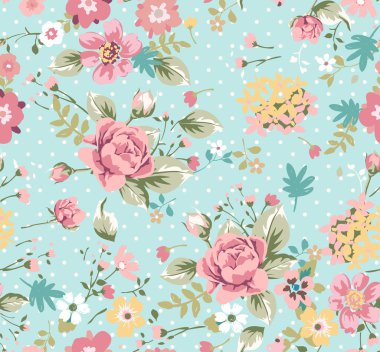 Seamless summer floral pattern clipart