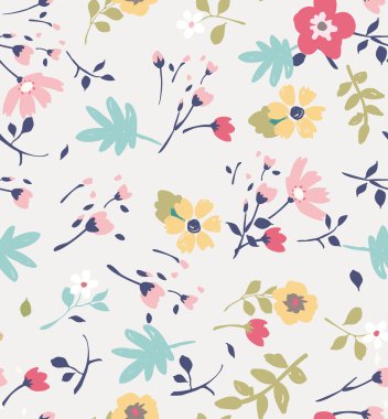 Seamless summer tiny flower pattern background clipart