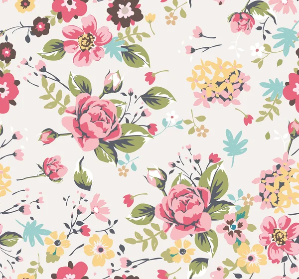 Seamless summer floral pattern — Stock Vector