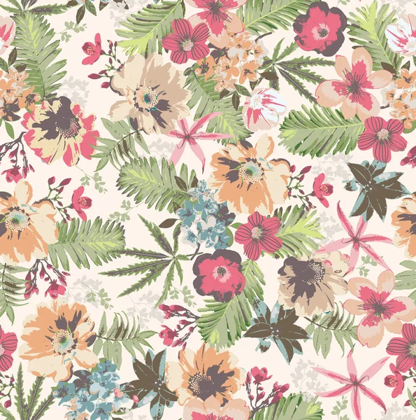 Arka planda kesintisiz tropikal çiçek deseni