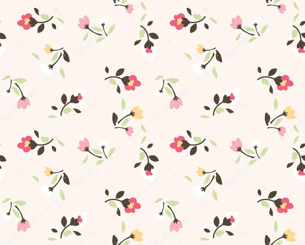 Seamless tiny floral pattern background