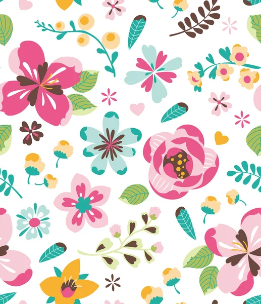 Fond de motif vectoriel fleur rétro sans couture — Image vectorielle