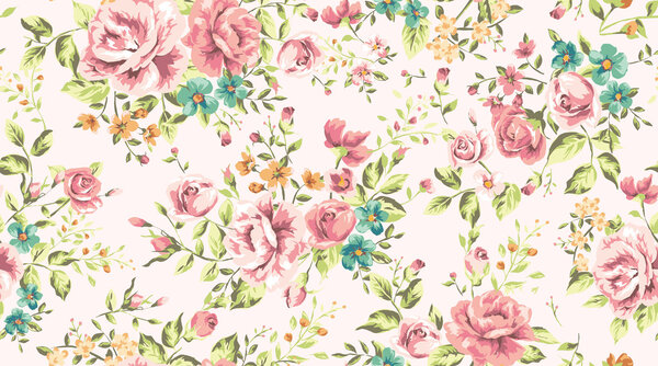 Classic wallpaper seamless vintage flower pattern vector background