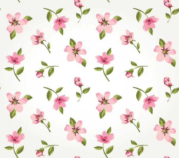 Seamless pink vintage flower pattern background vector — Stock Vector