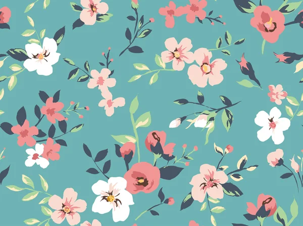 Fondo hermoso patrón de flores sin costuras — Vector de stock