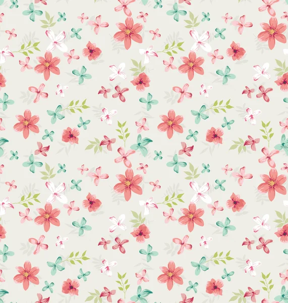 シームレスなビンテージの小さな花のベクトル パターン — ストックベクタ