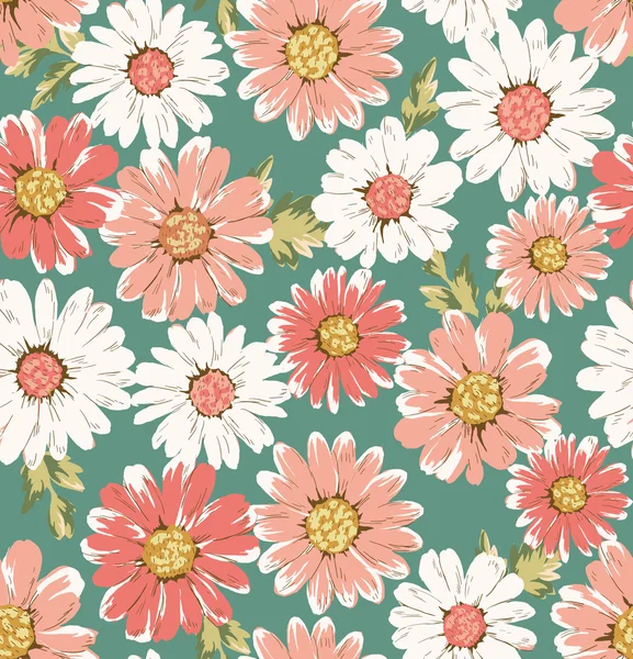 Nahtlose Blume, Daisy-Print-Muster Hintergrund Vektorgrafiken