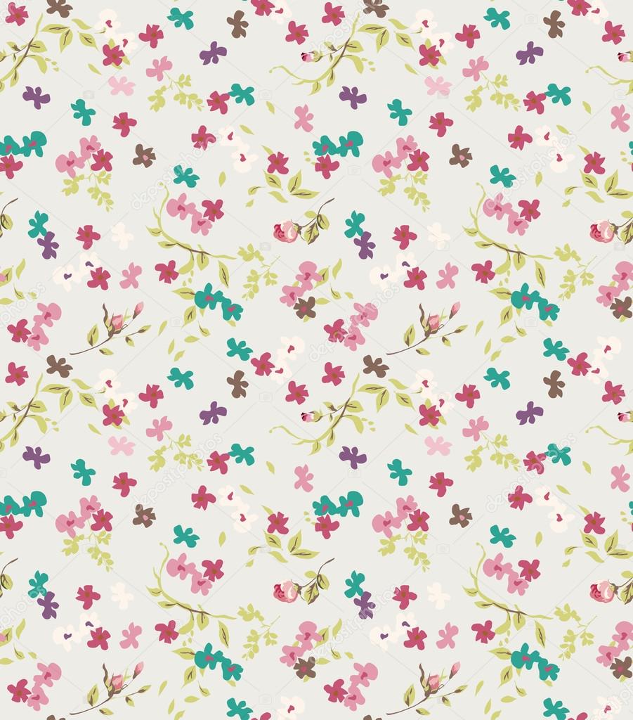 Seamless tiny cute flower,floral vector pattern background