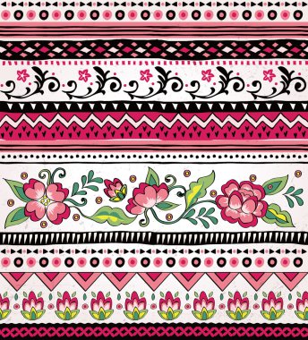 Ethnic tribal print seamless vector pattern background clipart
