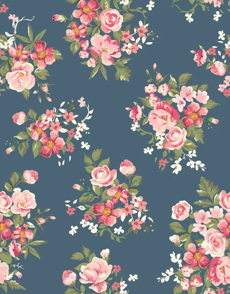 Floral, fleur sans couture motif vectoriel fond — Image vectorielle