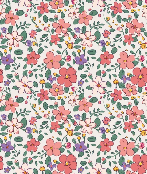 Dikişsiz vintage minik çiçek desen arka plan