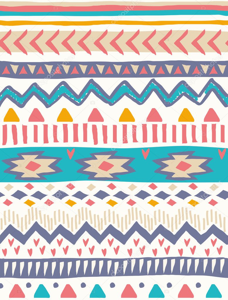 Ethnic tribal print seamless vector pattern background