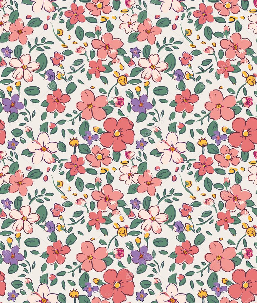 Seamless vintage tiny flower pattern background