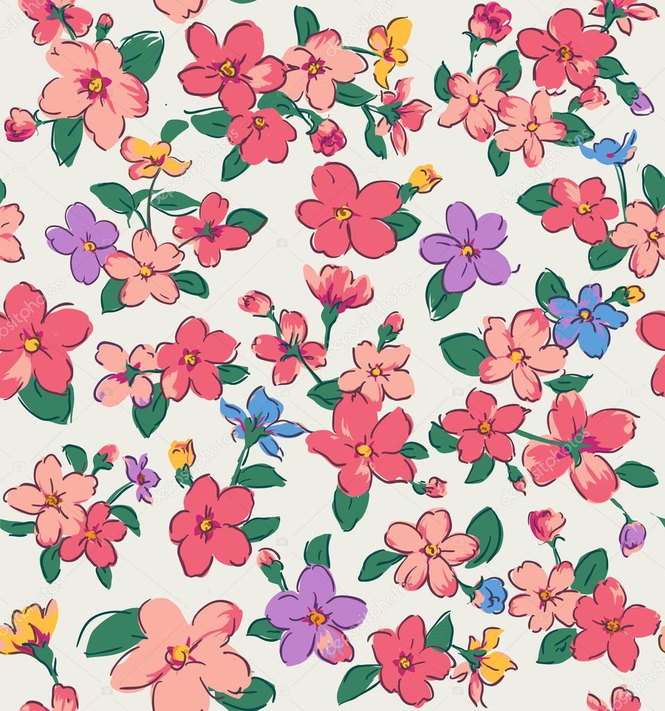 Vintage tiny flower seamless pattern background