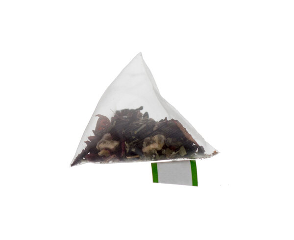 Luxury Pyramid Teabag isolated on White