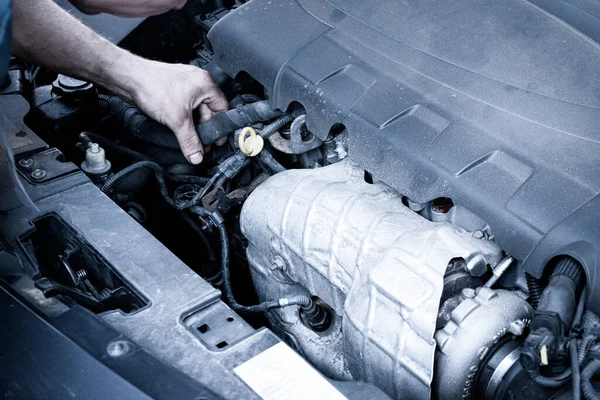 Bilservice Auto Reparation Bilar Verkstad Mekanisk Motorfordonsdiagnostik Tekniskt Underhåll — Stockfoto