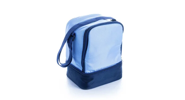 Blå Väska Camping Frys Svalare Låda För Kall Lunch Mat — Stockfoto