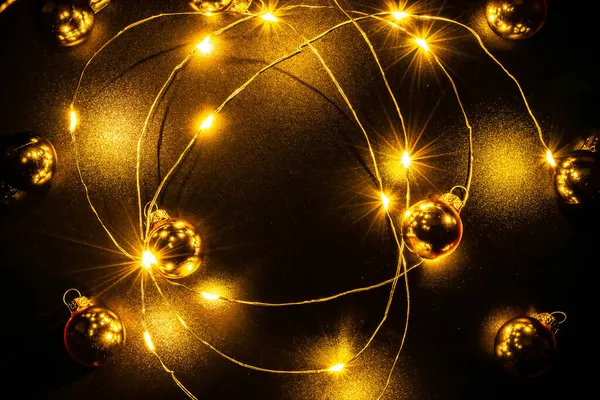 Luces Navidad Decoración Adorno Fiesta Navidad Con Decoración Guirnalda Luz — Foto de Stock