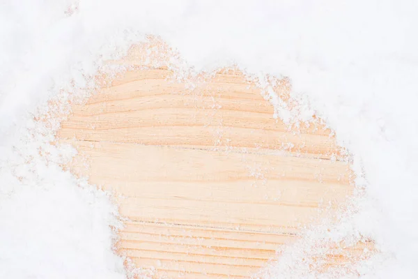 Neve Tavolo Inverno Sfondo Texture Legno Tavola Natalizia Con Vecchia — Foto Stock