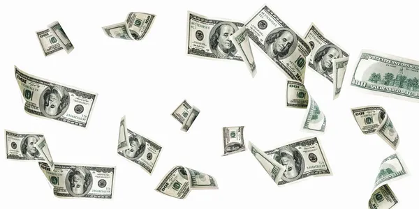 Δολάριο Αμερικάνικα Λεφτά Μετρητά Λευκό Φόντο Μας Νομοσχέδιο Πτώση Χρημάτων — Φωτογραφία Αρχείου